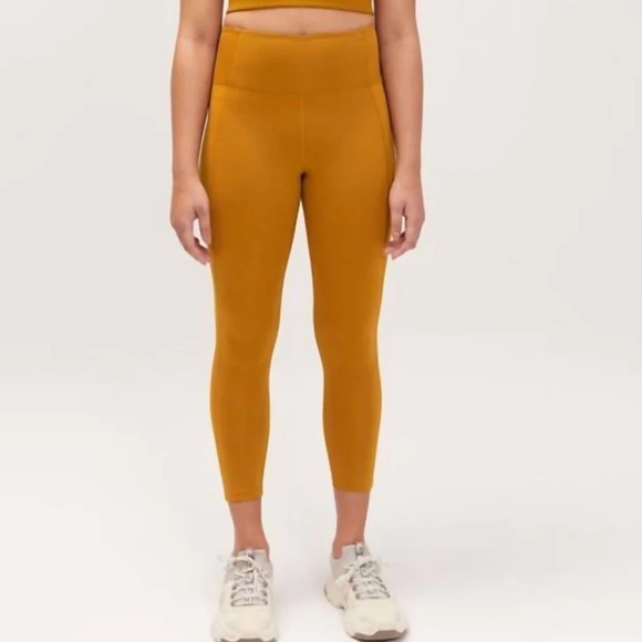 NWT Girlfriend Collective High Waisted Compressive Leggings In Saddle Gold - Picture 1 of 7